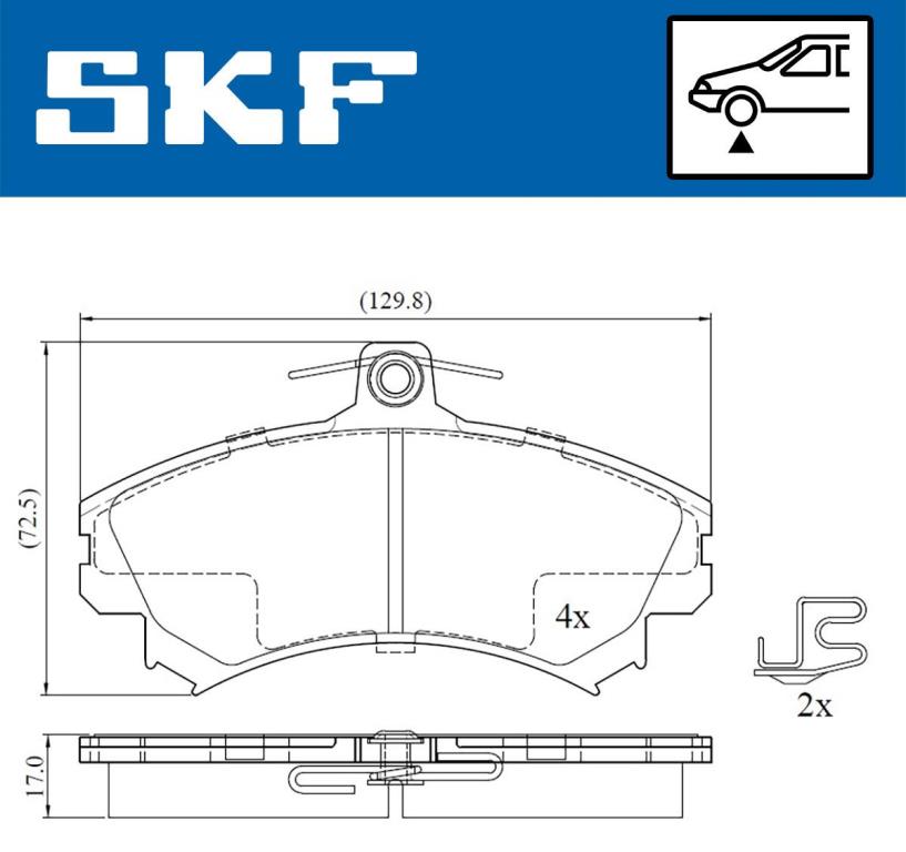 Jogo de 4 pastilhas de travão SKF ref. VKBP 80193 A