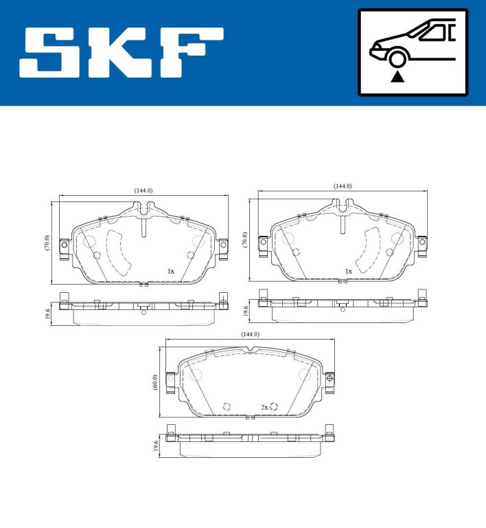 Jogo de 4 pastilhas de travão SKF ref. VKBP 80196