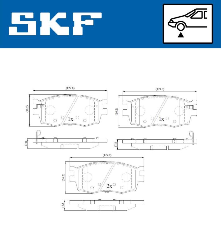 Jogo de 4 pastilhas de travão SKF ref. VKBP 80201 A