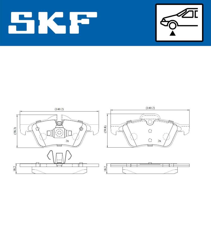 Jeu de 4 plaquettes de frein SKF ref. VKBP 80205