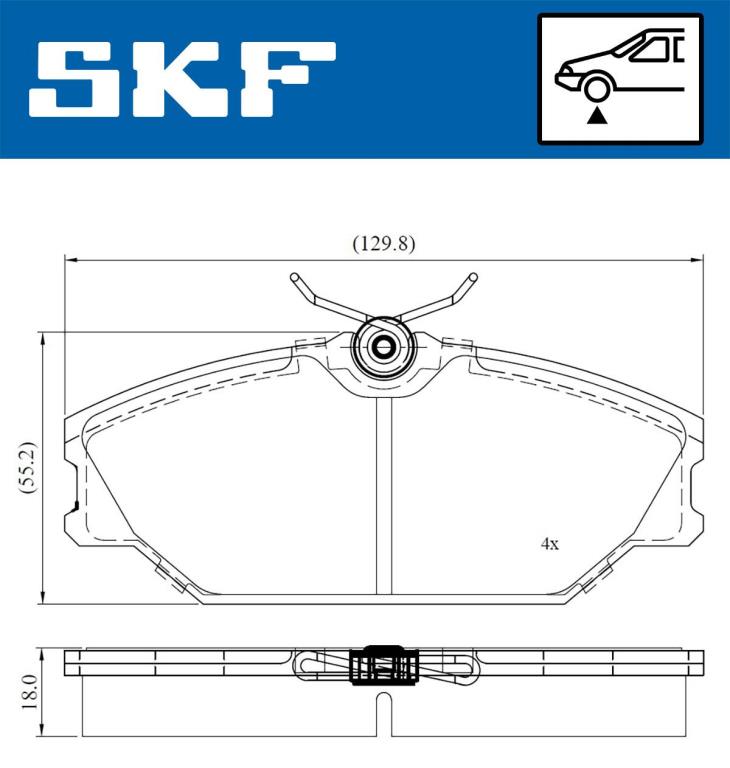 Jogo de 4 pastilhas de travão SKF ref. VKBP 80211