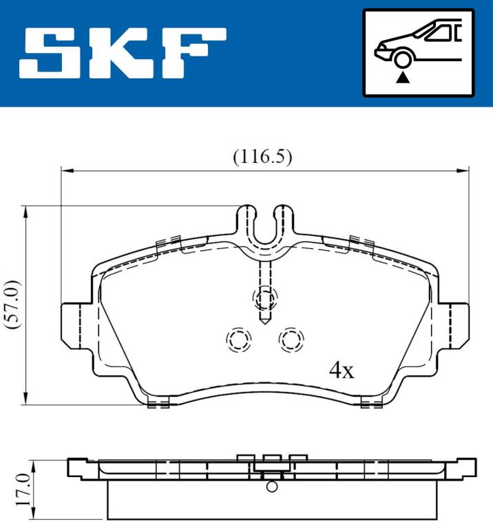 Jogo de 4 pastilhas de travão SKF ref. VKBP 80220