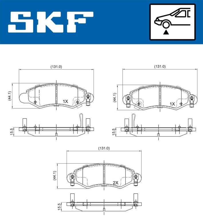 Jogo de 4 pastilhas de travão SKF ref. VKBP 80223 A