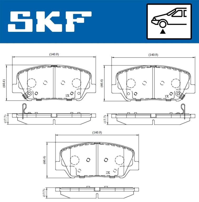 Jogo de 4 pastilhas de travão SKF ref. VKBP 80228 A