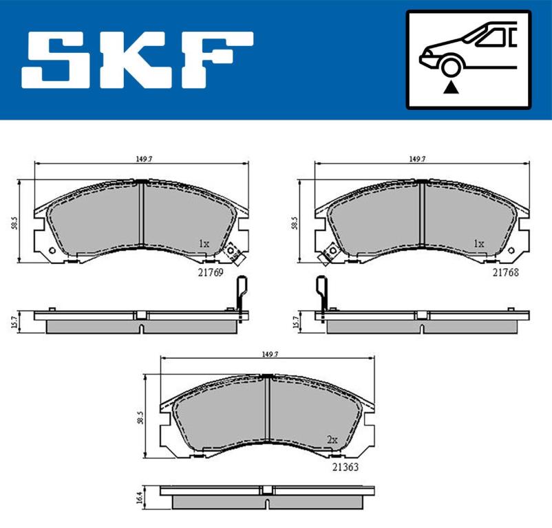 Jogo de 4 pastilhas de travão SKF ref. VKBP 80230 A