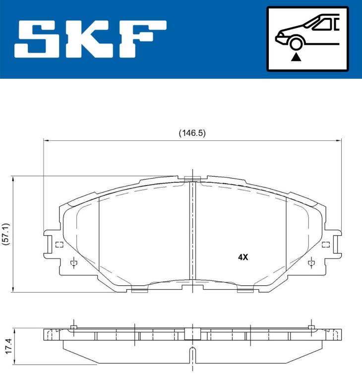 Jogo de 4 pastilhas de travão SKF ref. VKBP 80235