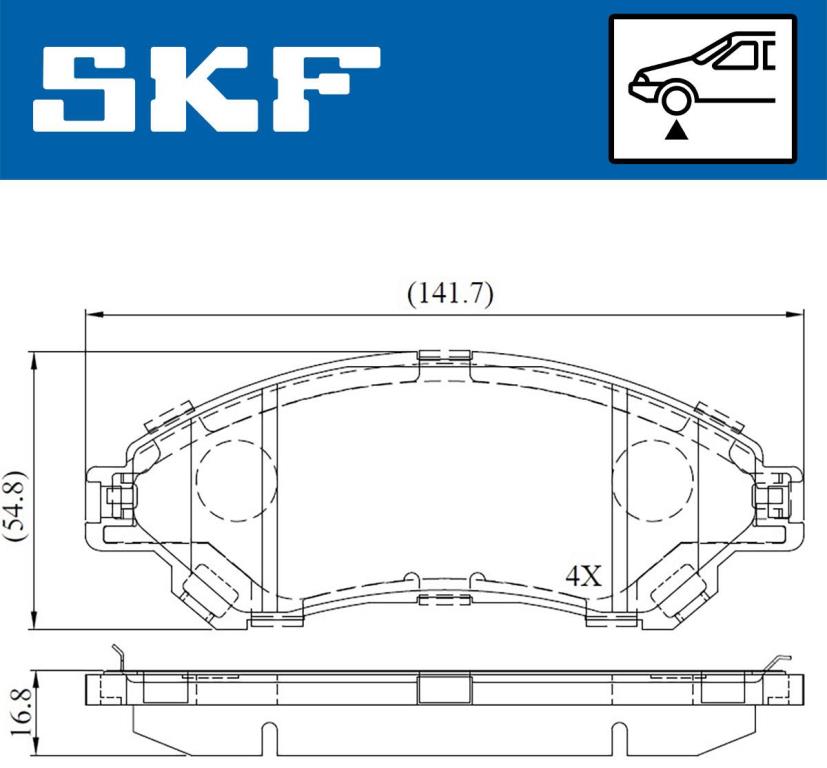 Jogo de 4 pastilhas de travão SKF ref. VKBP 80239 A