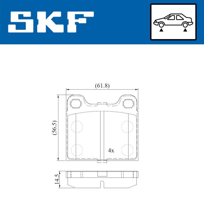 Jogo de 4 pastilhas de travão SKF ref. VKBP 80248