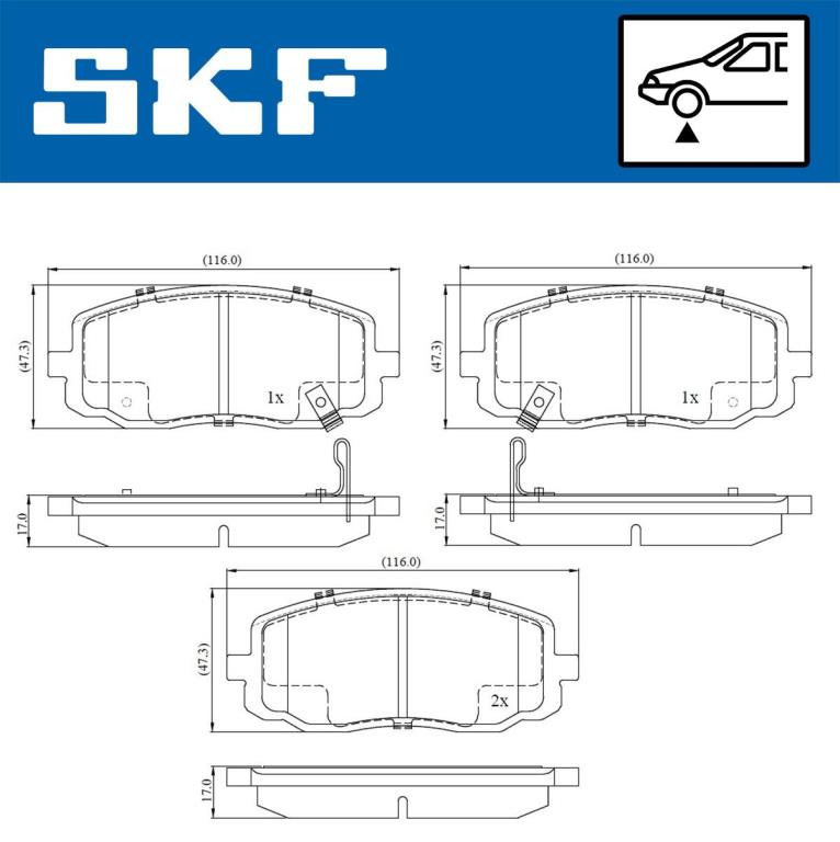Jogo de 4 pastilhas de travão SKF ref. VKBP 80256 A