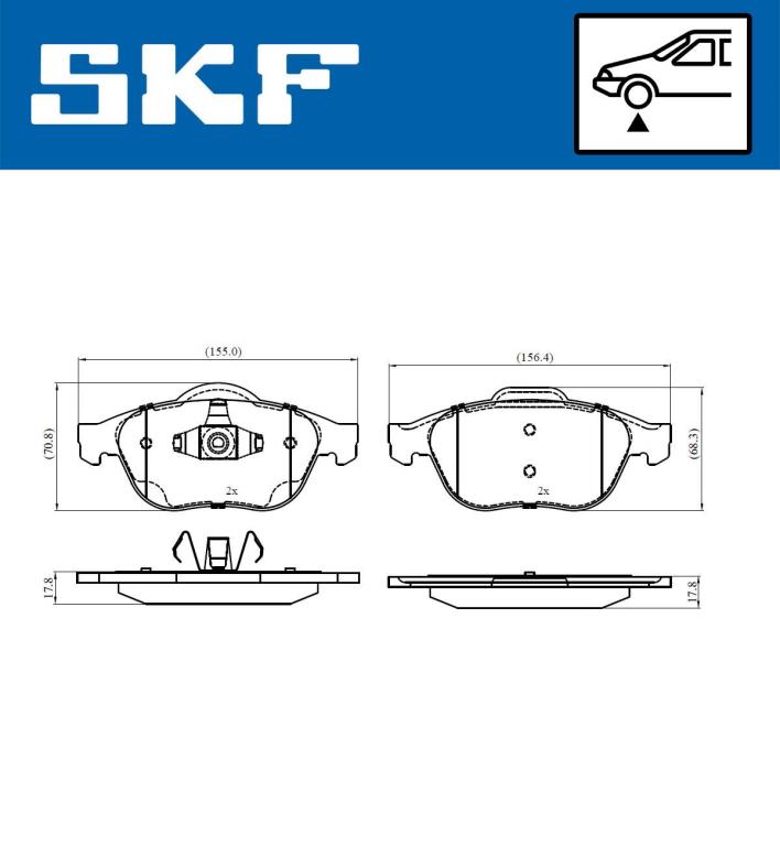 Jogo de 4 pastilhas de travão SKF ref. VKBP 80263