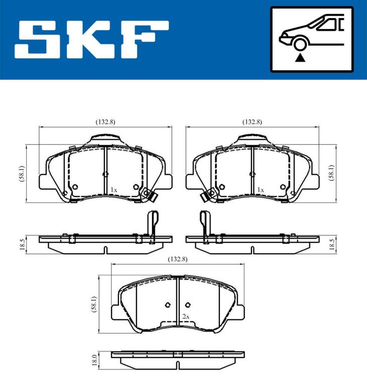Jogo de 4 pastilhas de travão SKF ref. VKBP 80268 A