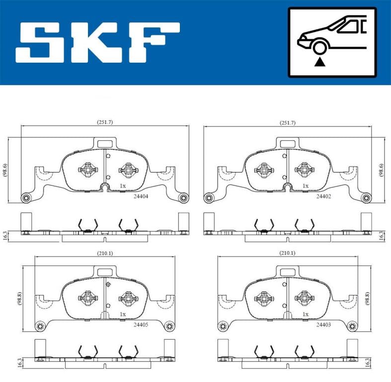 Jogo de 4 pastilhas de travão SKF ref. VKBP 80277