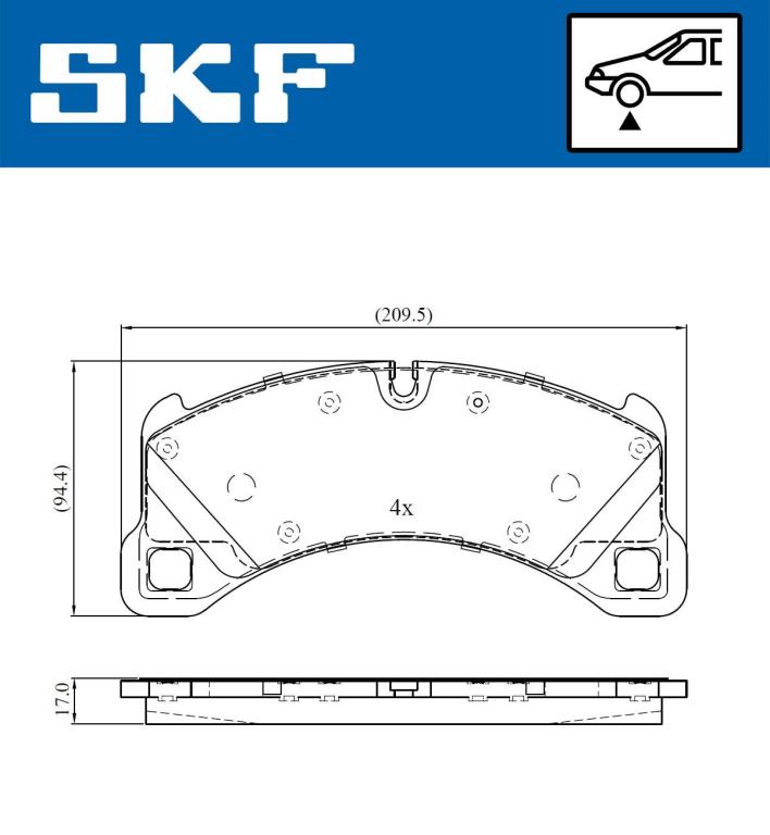 Jogo de 4 pastilhas de travão SKF ref. VKBP 80293