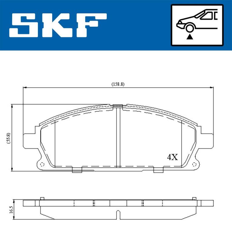 Jogo de 4 pastilhas de travão SKF ref. VKBP 80296