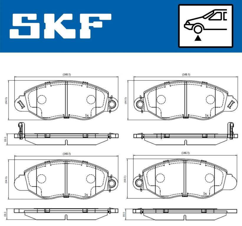 Jogo de 4 pastilhas de travão SKF ref. VKBP 80300 A