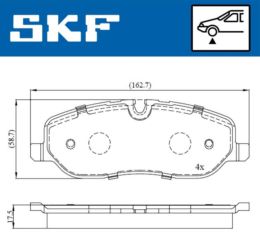 Jogo de 4 pastilhas de travão SKF ref. VKBP 80306