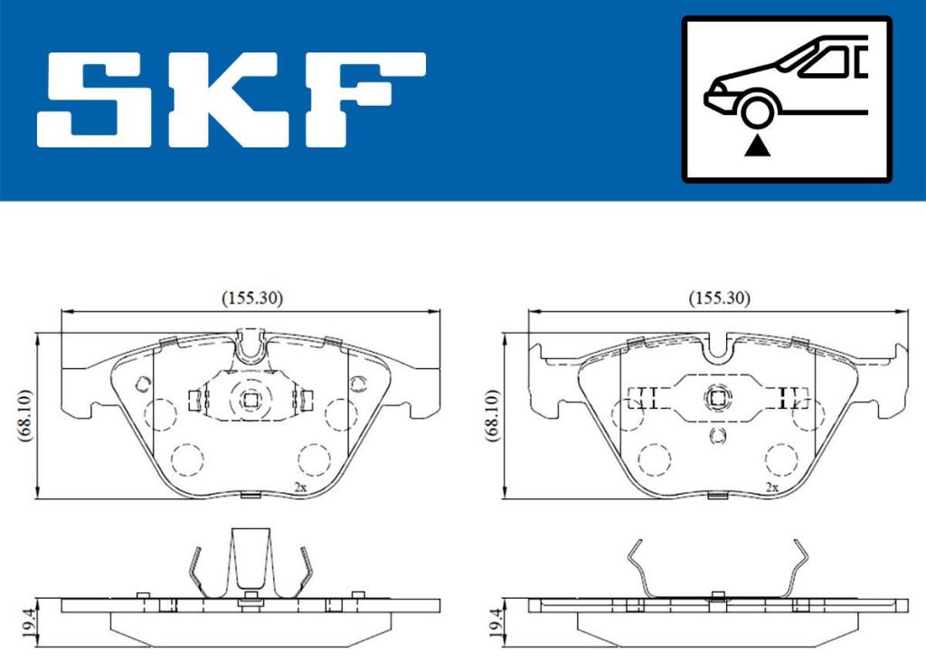 Jogo de 4 pastilhas de travão SKF ref. VKBP 80308