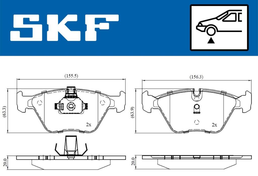 Jogo de 4 pastilhas de travão SKF ref. VKBP 80311