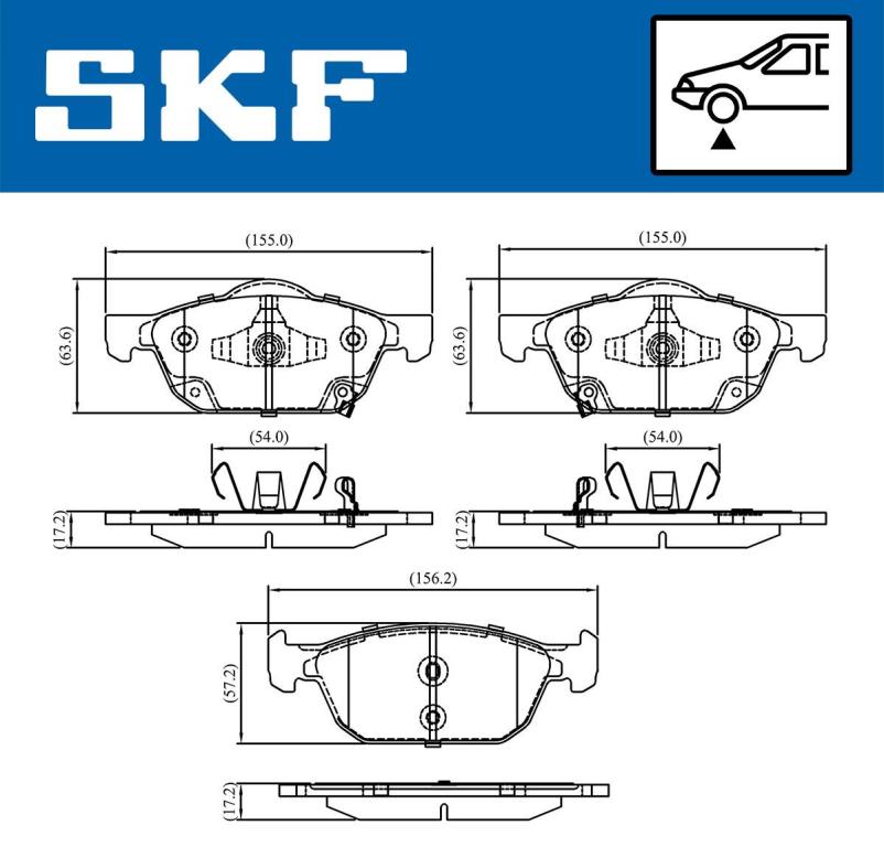 Jogo de 4 pastilhas de travão SKF ref. VKBP 80320 A