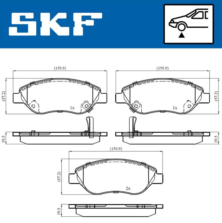 Jogo de 4 pastilhas de travão SKF ref. VKBP 80322 A