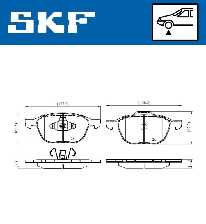 Jogo de 4 pastilhas de travão SKF ref. VKBP 80329