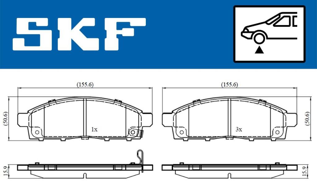 Jeu de 4 plaquettes de frein SKF ref. VKBP 80331 A