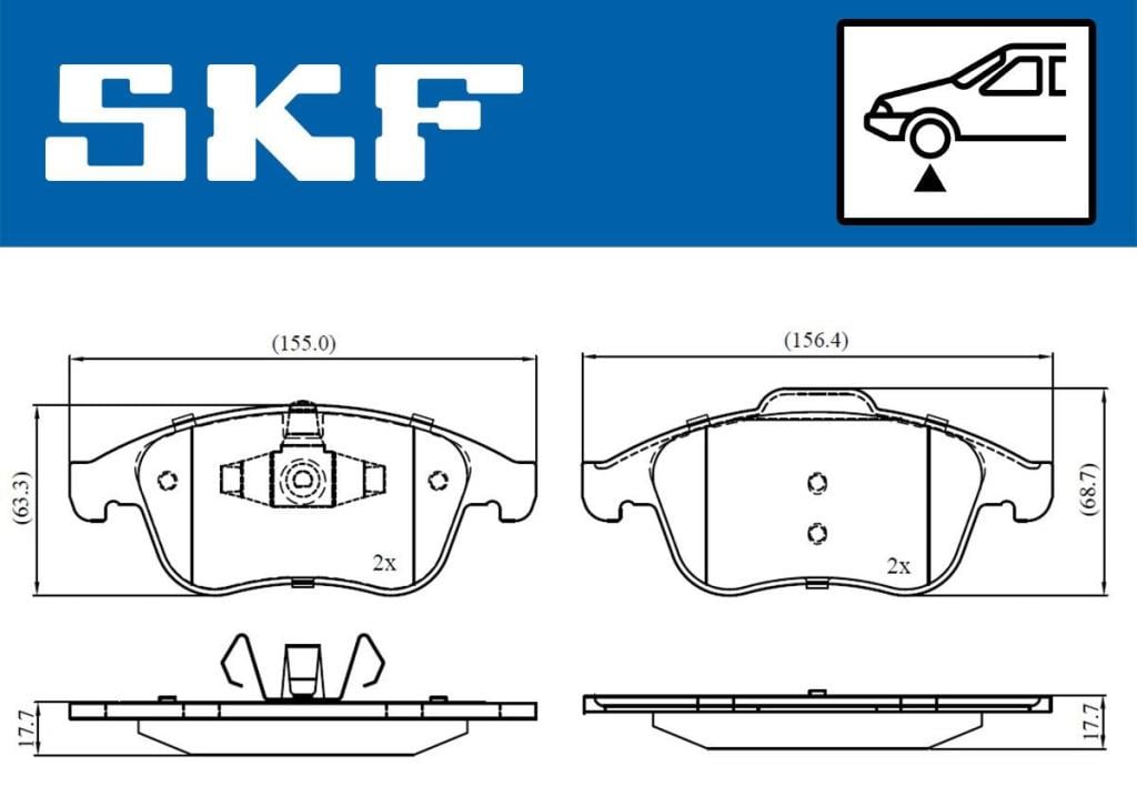 Jogo de 4 pastilhas de travão SKF ref. VKBP 80336