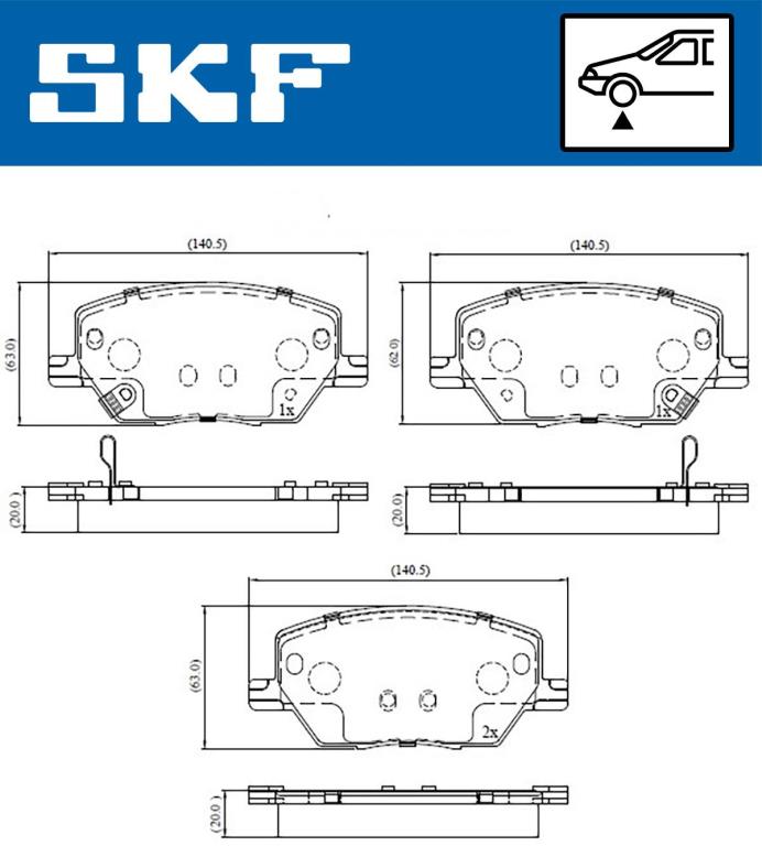 Jogo de 4 pastilhas de travão SKF ref. VKBP 80346 A