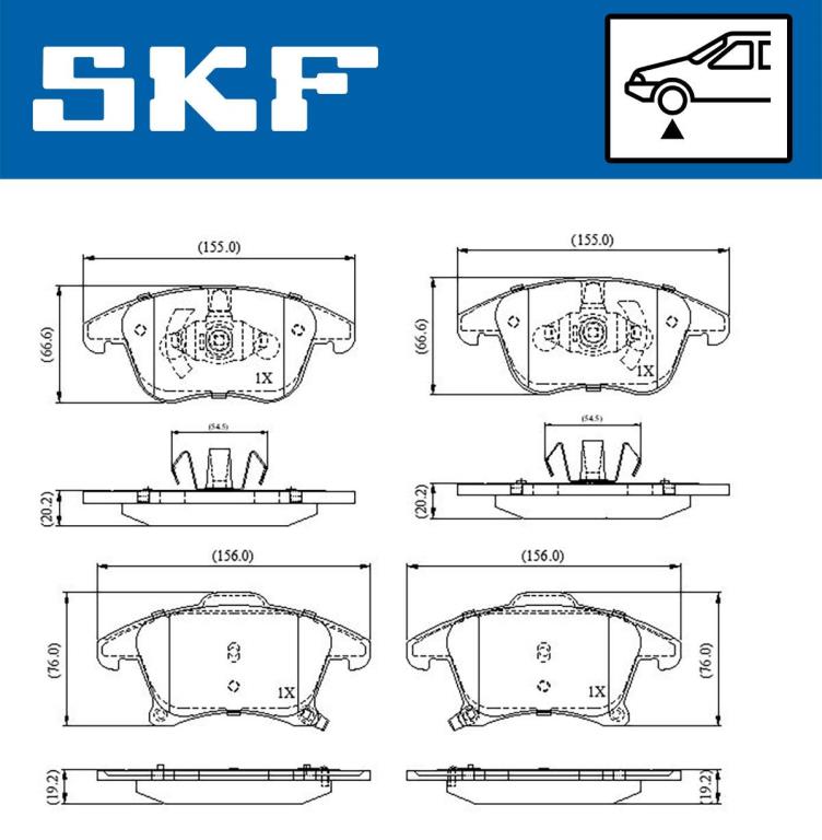Jogo de 4 pastilhas de travão SKF ref. VKBP 80359 A