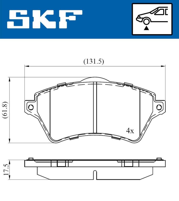 Jogo de 4 pastilhas de travão SKF ref. VKBP 80375
