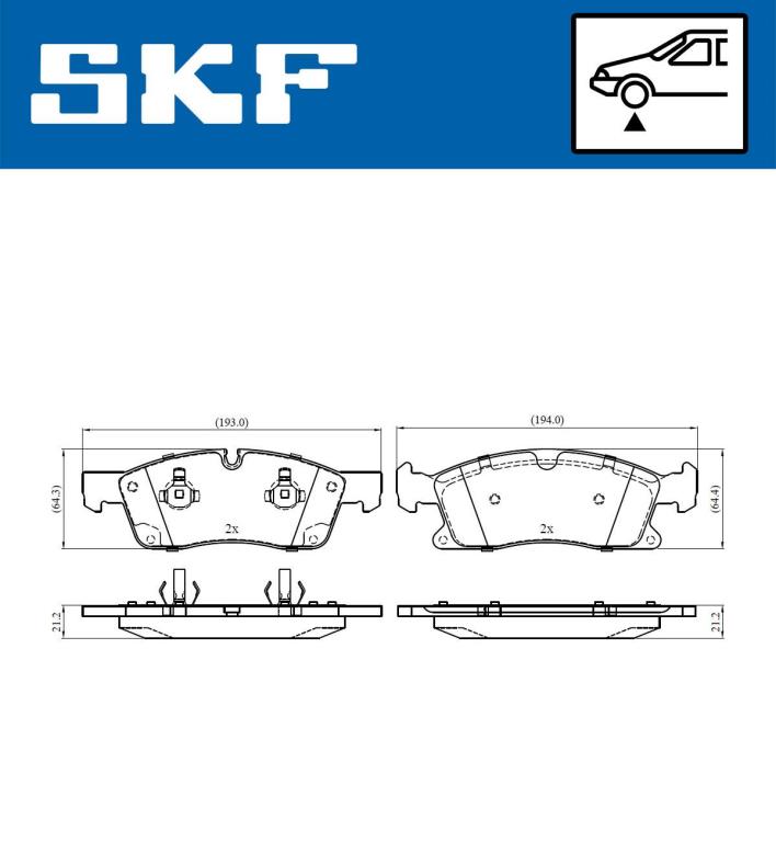 Jogo de 4 pastilhas de travão SKF ref. VKBP 80389