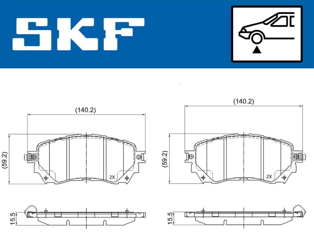 Jogo de 4 pastilhas de travão SKF ref. VKBP 80394 A