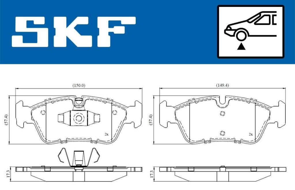 Jogo de 4 pastilhas de travão SKF ref. VKBP 80399