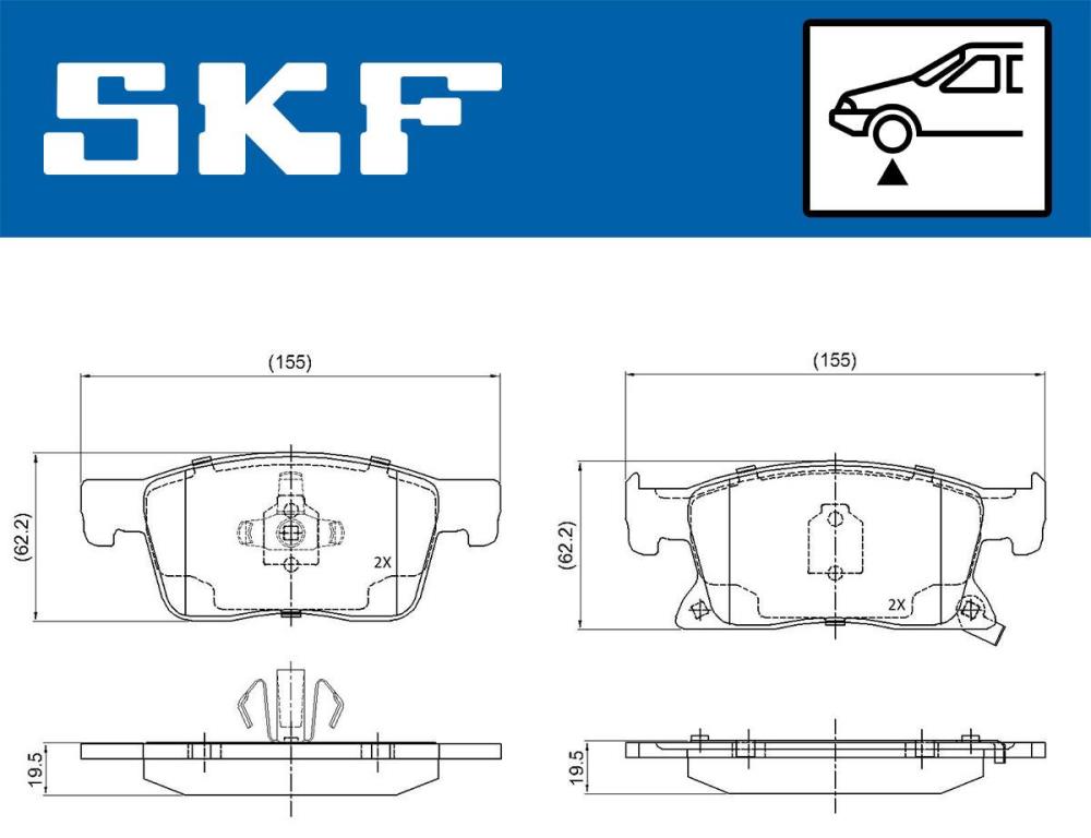 Jogo de 4 pastilhas de travão SKF ref. VKBP 80409 A