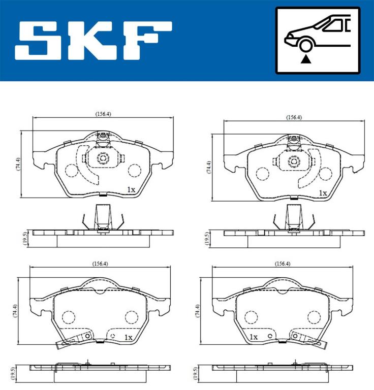 Jogo de 4 pastilhas de travão SKF ref. VKBP 80424 A