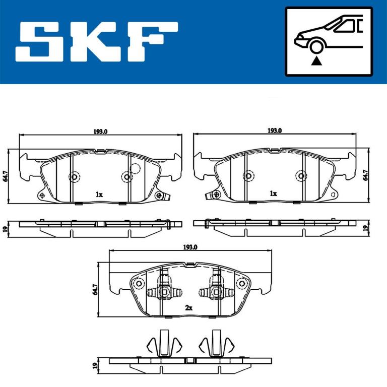 Jogo de 4 pastilhas de travão SKF ref. VKBP 80433 A