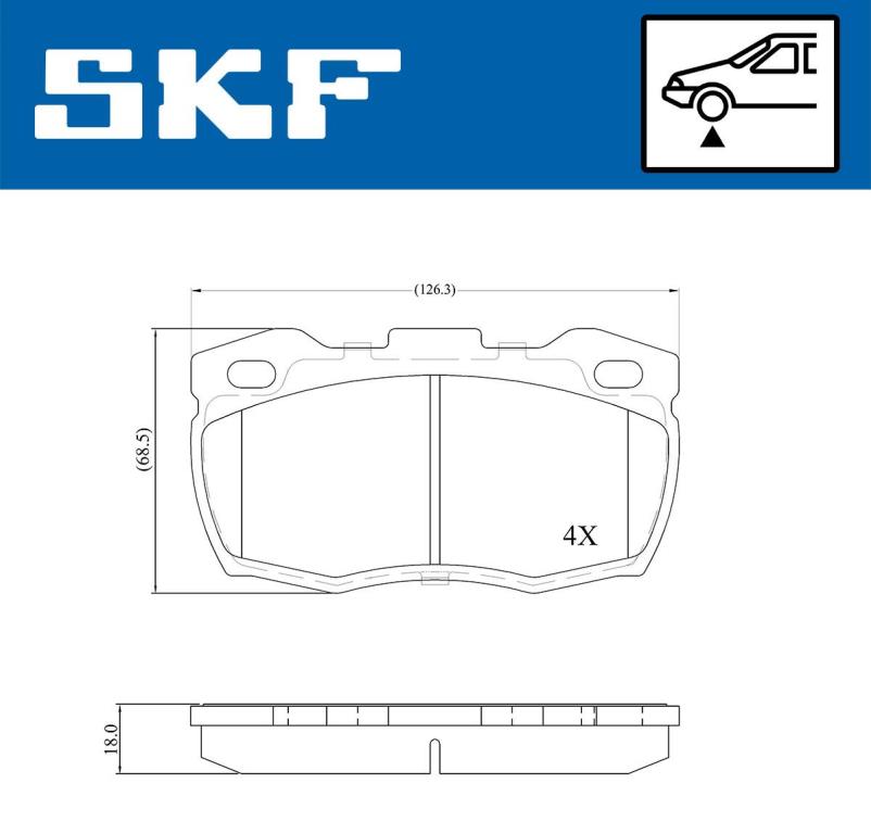 Jogo de 4 pastilhas de travão SKF ref. VKBP 80435