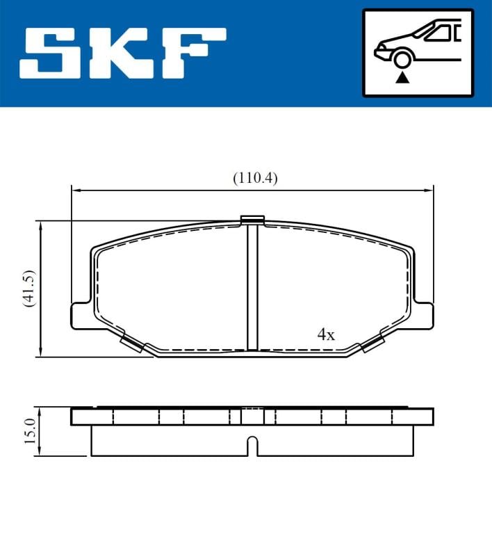 Jogo de 4 pastilhas de travão SKF ref. VKBP 80457