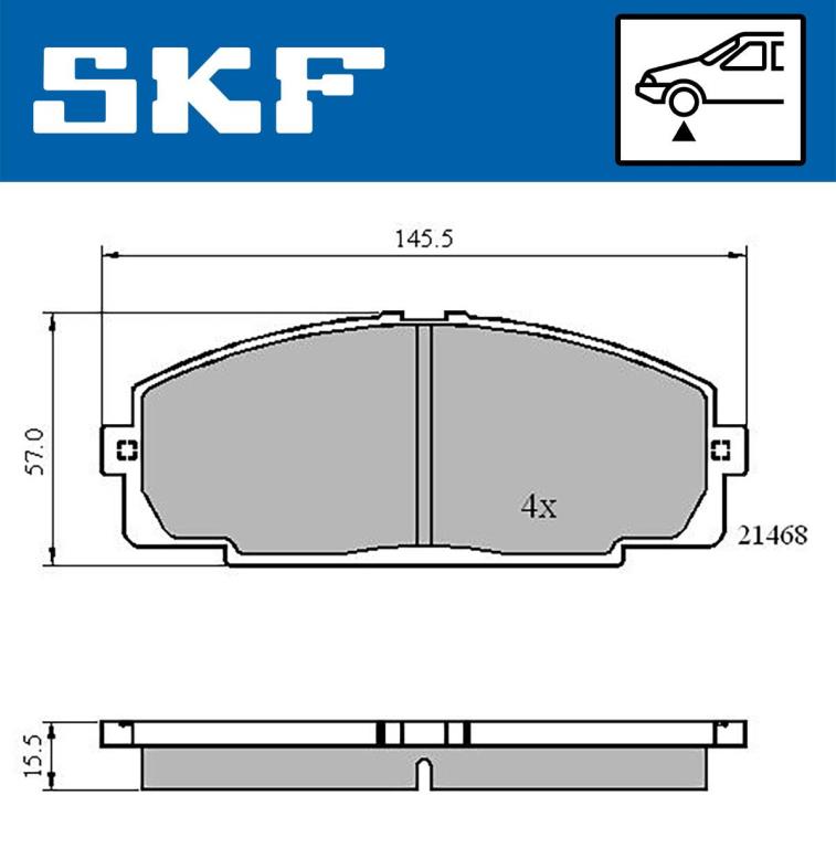 Jogo de 4 pastilhas de travão SKF ref. VKBP 80462