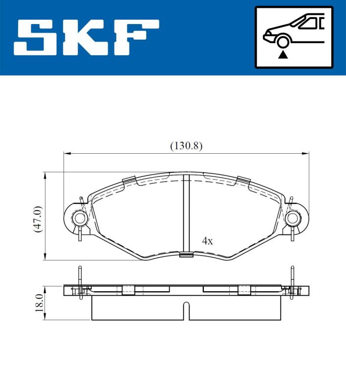 Jogo de 4 pastilhas de travão SKF ref. VKBP 80470