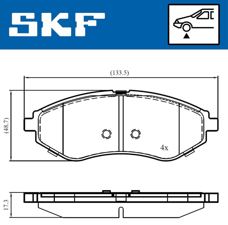 Jogo de 4 pastilhas de travão SKF ref. VKBP 80475