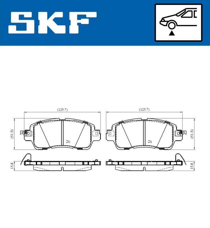 Jogo de 4 pastilhas de travão SKF ref. VKBP 80478 A
