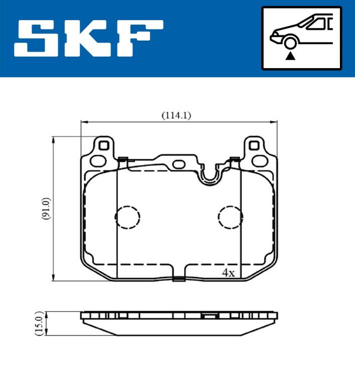 Jogo de 4 pastilhas de travão SKF ref. VKBP 80481