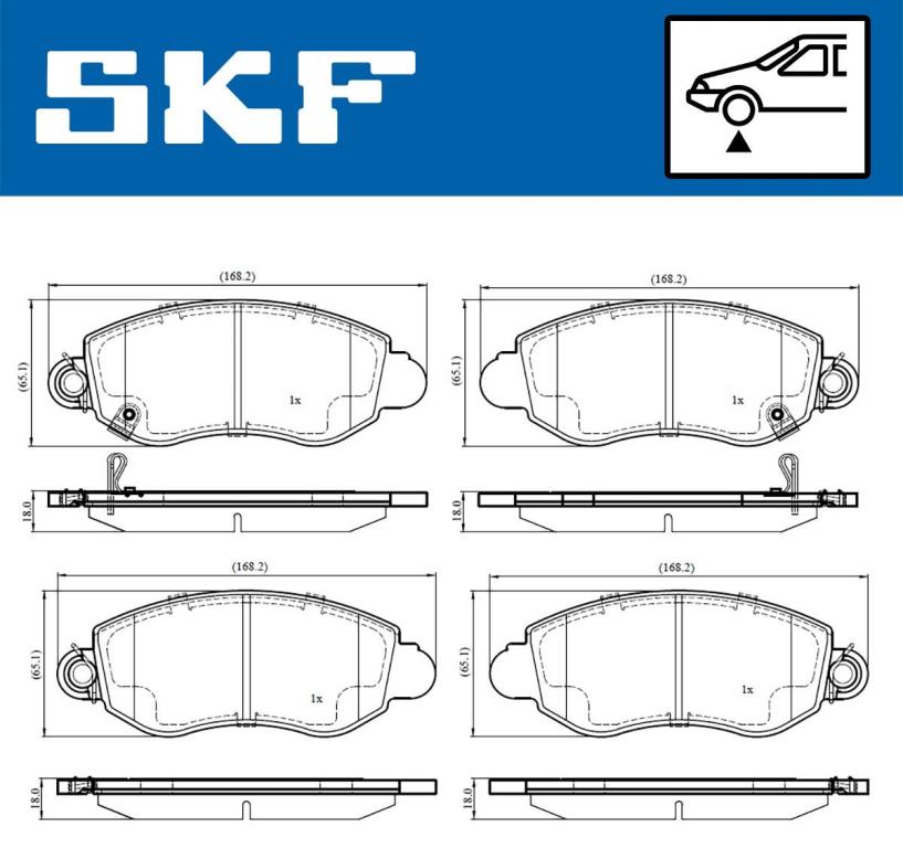 Jogo de 4 pastilhas de travão SKF ref. VKBP 80489 A
