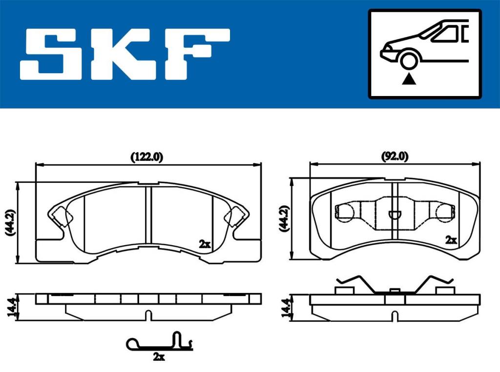 Jogo de 4 pastilhas de travão SKF ref. VKBP 80490 A