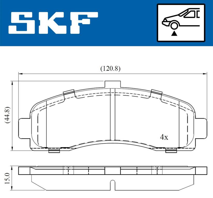 Jogo de 4 pastilhas de travão SKF ref. VKBP 80492