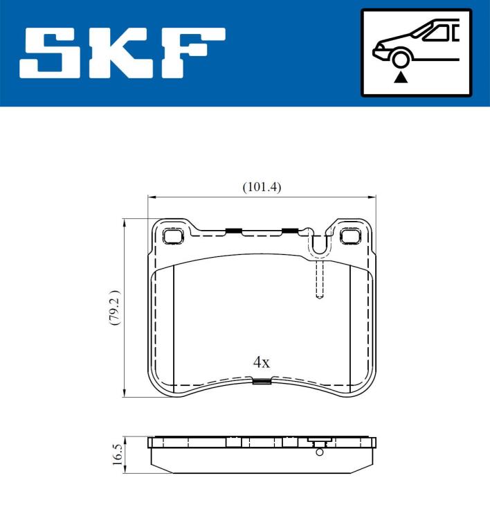 Jogo de 4 pastilhas de travão SKF ref. VKBP 80495