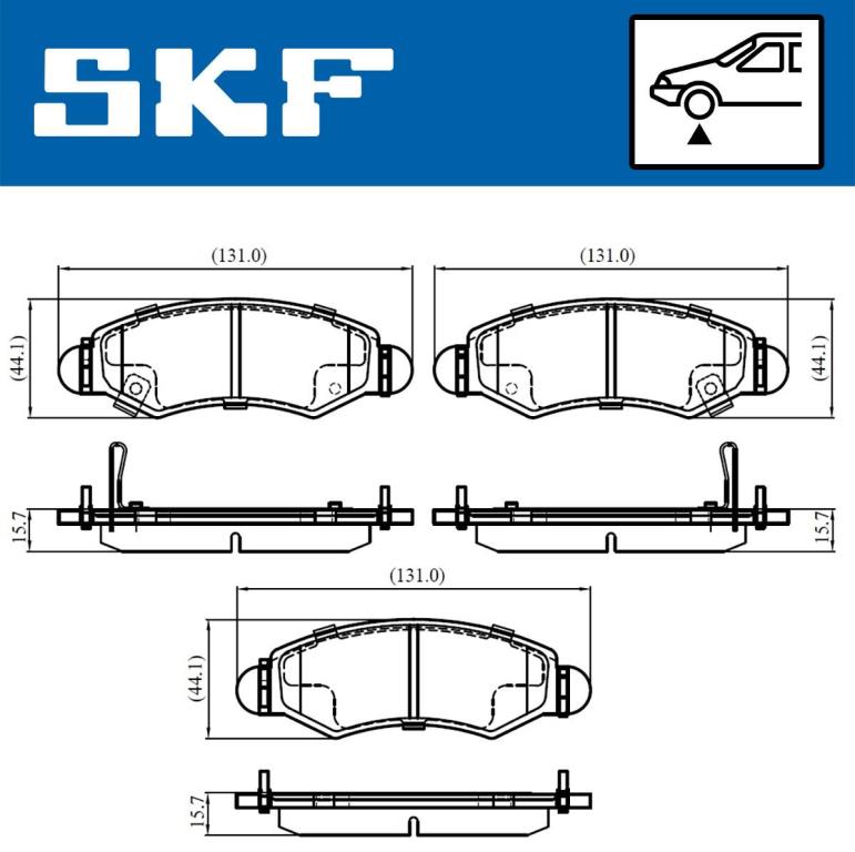 Jogo de 4 pastilhas de travão SKF ref. VKBP 80500 A