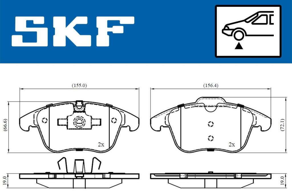 Jogo de 4 pastilhas de travão SKF ref. VKBP 80503
