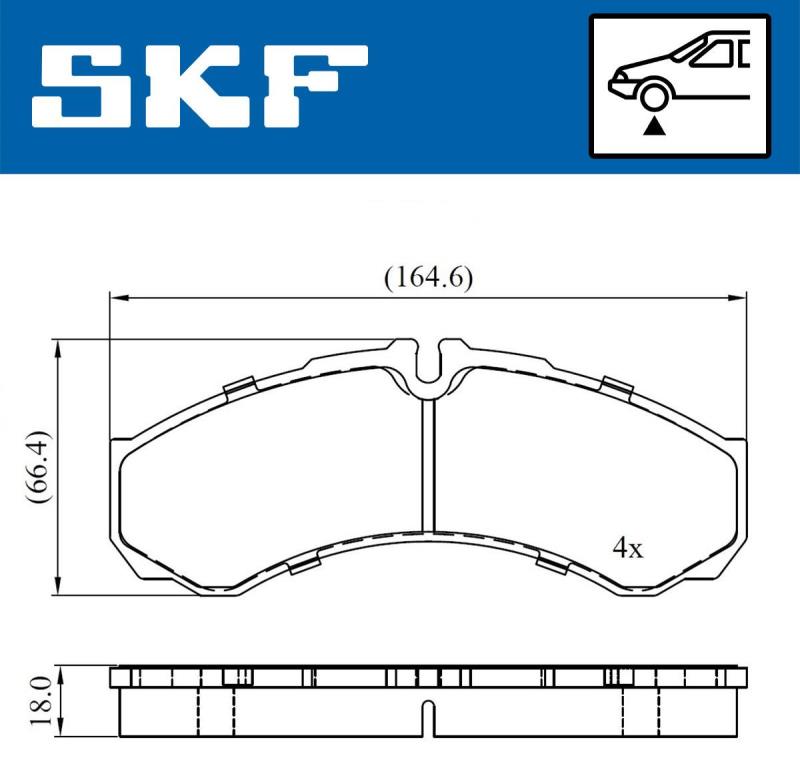 Jogo de 4 pastilhas de travão SKF ref. VKBP 80507